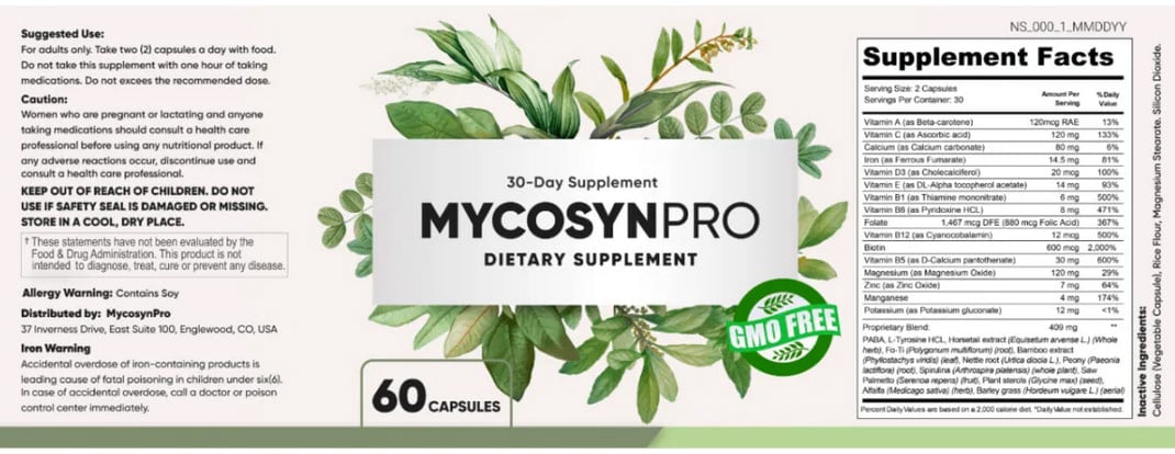 Mycosysn Pro Supplement Facts